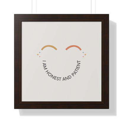 I Am Honest And Patient - Kids Framed Art