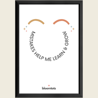 Mistakes Help Me Learn & Grow - Kids Framed Art