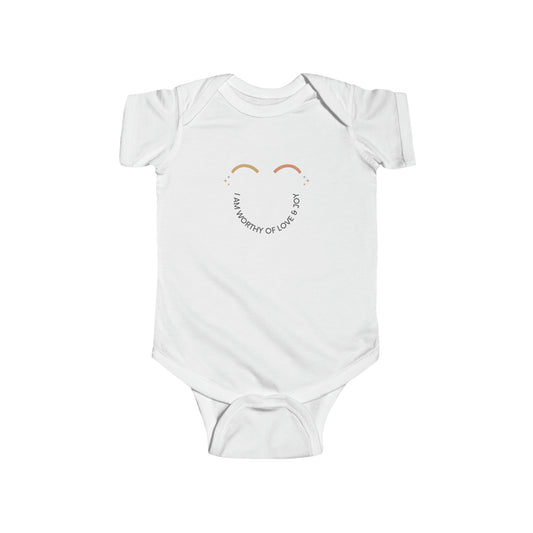 I Am worthy Of Love & Joy - Baby Onesie