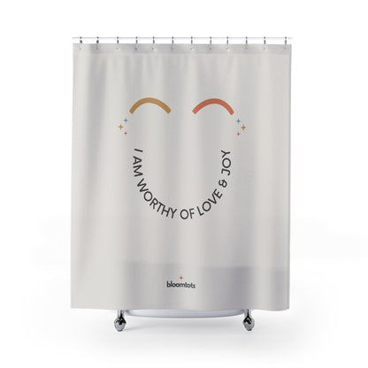 I Am worthy Of Love & Joy - Kids Room Shower Curtain