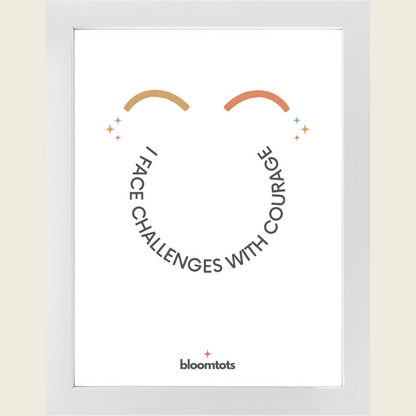 I Face Challenges With Courage - Kids Framed Art