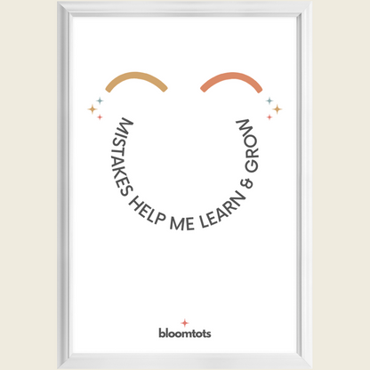 Mistakes Help Me Learn & Grow - Kids Framed Art