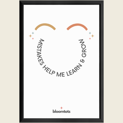 Mistakes Help Me Learn & Grow - Kids Framed Art