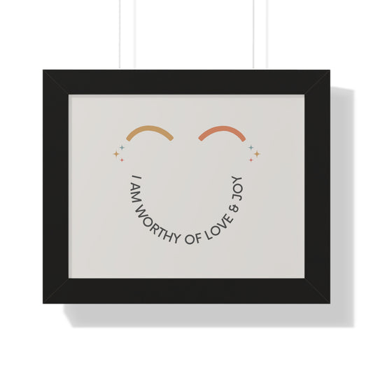 I Am worthy Of Love & Joy - Kids Framed Art