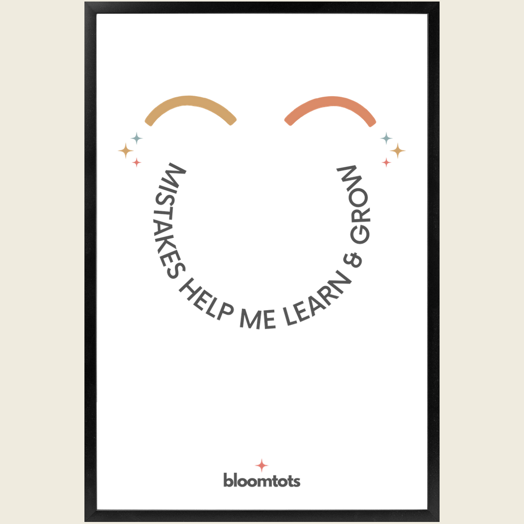 Mistakes Help Me Learn & Grow - Kids Framed Art