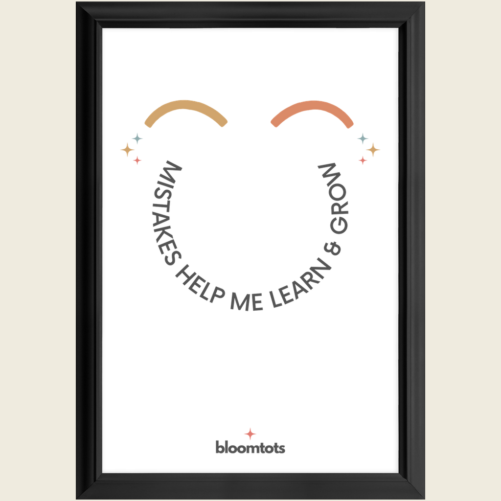 Mistakes Help Me Learn & Grow - Kids Framed Art