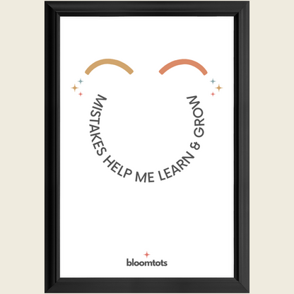 Mistakes Help Me Learn & Grow - Kids Framed Art