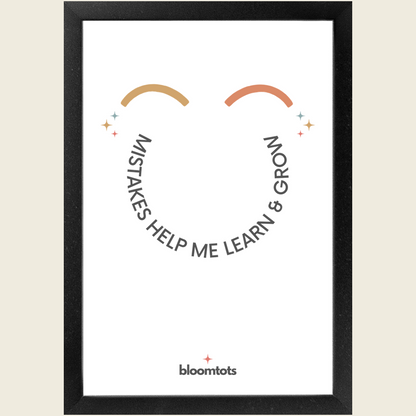 Mistakes Help Me Learn & Grow - Kids Framed Art