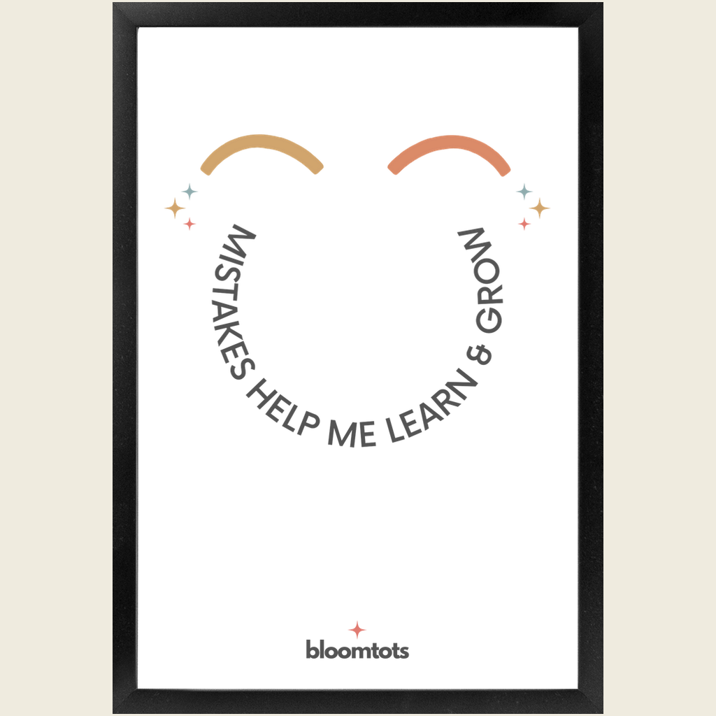 Mistakes Help Me Learn & Grow - Kids Framed Art