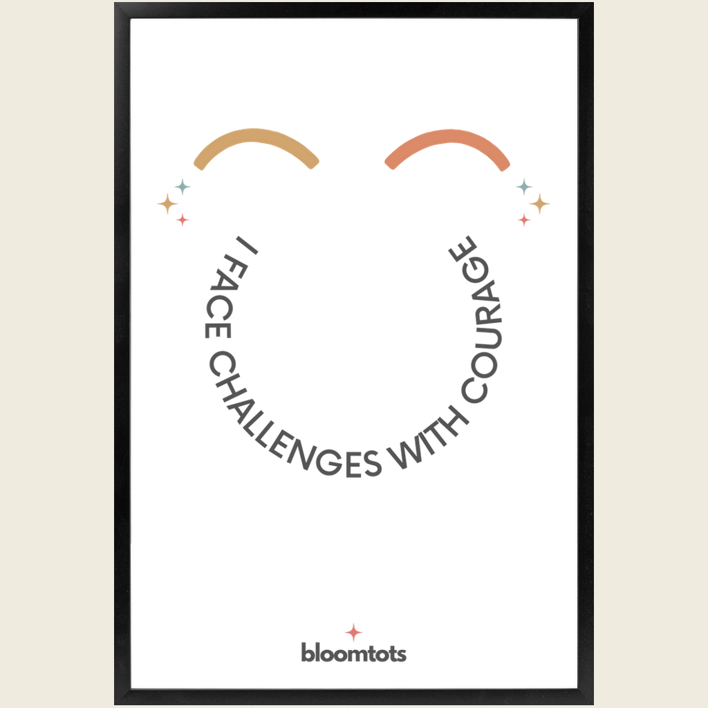 I Face Challenges With Courage - Kids Framed Art