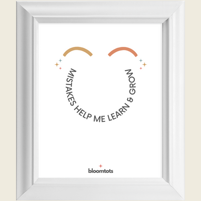 Mistakes Help Me Learn & Grow - Kids Framed Art