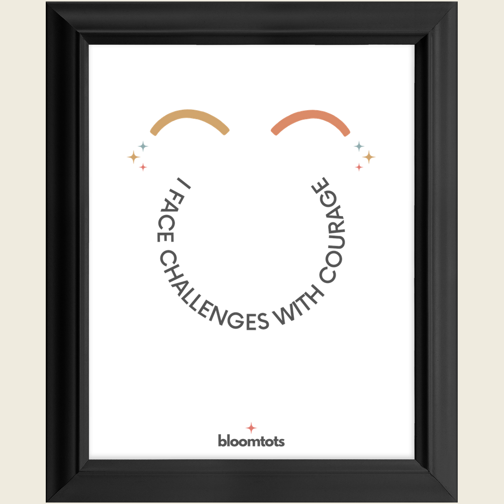 I Face Challenges With Courage - Kids Framed Art