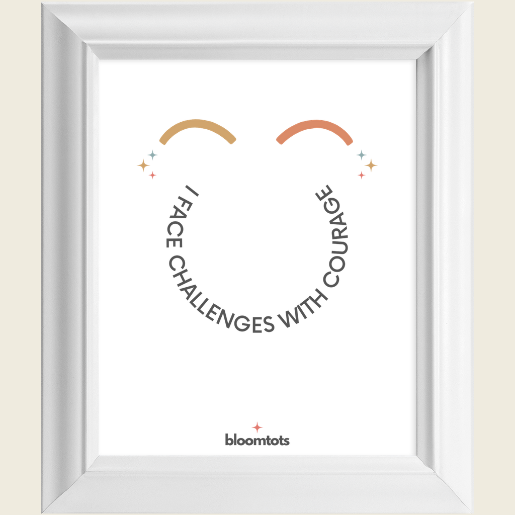 I Face Challenges With Courage - Kids Framed Art